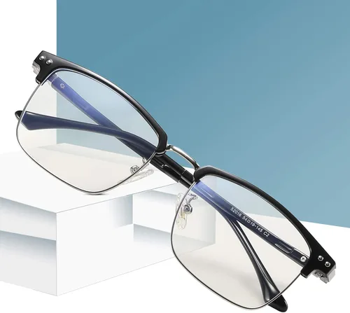 Miniatura 4 de GUZTAG - Lentes de bloqueo de luz azul, anteojos cuadrados para computadora para mujeres/hombres, marco de anteojos antifatiga ocular, gafas