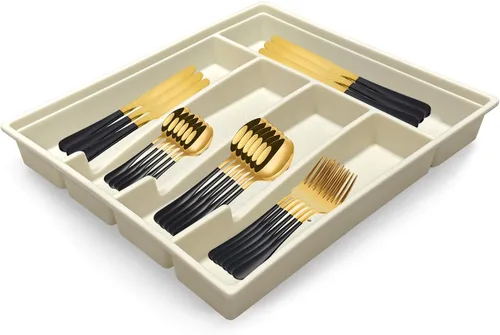 Miniatura 8 de Juego de cubiertos de 24 piezas con organizador, juego de cubiertos de acero inoxidable resistente para 6, juego de cubiertos rosa con mango