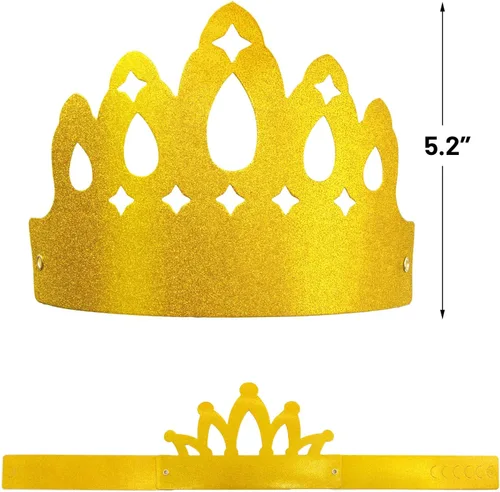 Miniatura 2 de Fancy Land Coronas de cumpleaños para niños, paquete de 25 unidades, coronas de papel brillante para aula, cumpleaños, escuela, familia, suministros