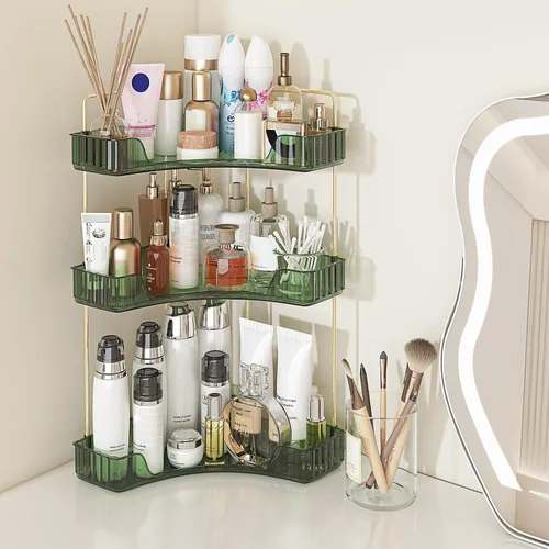 Miniatura 10 de Webetop Organizador de Encimera para Baño, Organizador Esquinero de 3 Niveles para Almacenamiento en Baño, Organizador de Maquillaje, Estante