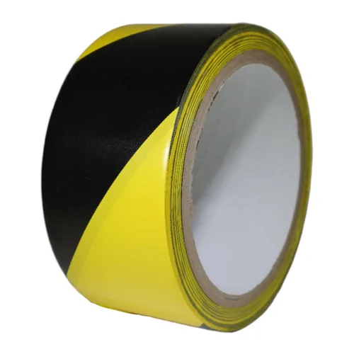 GGR Supplies SST-618C Cinta de seguridad adhesiva de franja de advertencia de peligro negra y amarilla: 2" de ancho x 18 yardas. Negro y amarillo
