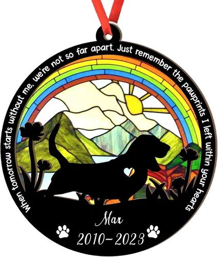 Miniatura 83 de Adorno personalizado para atrapasoles de sabueso afgano, adorno de Navidad de sabueso afgano, regalo para perro amante, sabueso afgano conmemorativo