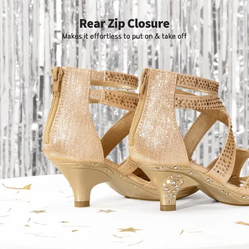 Miniatura 4 de DREAM PAIRS Sandalias de tacón bajo para niñas