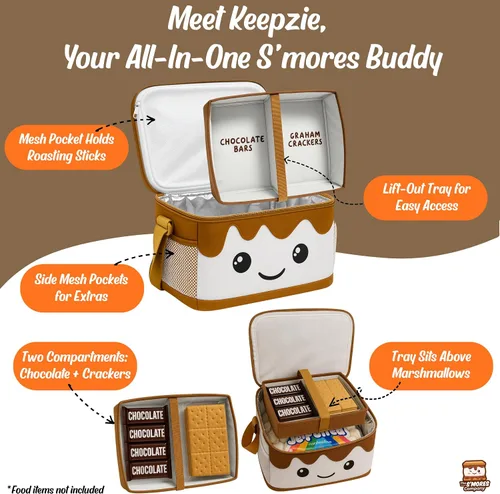 Miniatura 3 de THE S'MORES COMPANY - Organizador de S'mores con bandeja, kit de caja de aperitivos S'mores para suministros de S'mores, accesorios de camping
