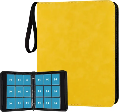 Miniatura 57 de GERMUN Carpeta de tarjetas de poliuretano, 16 bolsillos, carpetas de soporte premium para más de 1000 tarjetas, álbum de bolsillo de doble cara