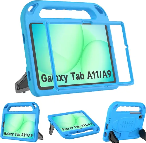 BMOUO Funda infantil para Samsung Galaxy Tab A11 de 8.7 pulgadas 2025/A9 8.7 pulgadas 2023 /Tab A7 Lite de 8.7 pulgadas 2021 con protector de Azul