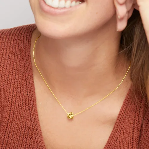 Miniatura 6 de Ross-Simons - Collar texturado con nudo del amor de oro amarillo italiano de 14 qts