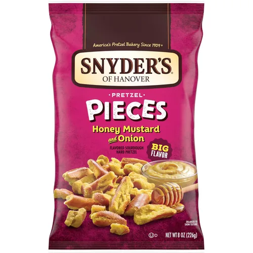 Miniatura 12 de Snyder's of Hanover Piezas de pretzel, miel mostaza y cebolla, 3.25 oz, 6