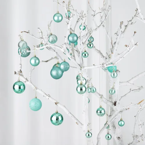 Miniatura 8 de LANGXUN 36 bolas de decoración de árbol de Navidad de pavo real, bolas de Navidad, decoración de Navidad 2025, adornos de Navidad inastillables