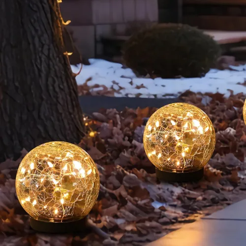 Miniatura 13 de MLKNK Luces solares de globo para exteriores, impermeables, bolas solares, luces solares de jardín, orbes para exteriores, paquete de 2 bolas