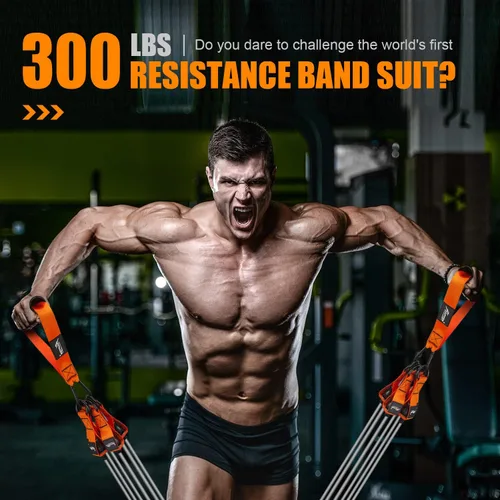 Miniatura 4 de Banda de resistencia, bandas de resistencia de 300 libras y 150 libras para hombres, bandas de resistencia pesadas para entrenamiento, terapia