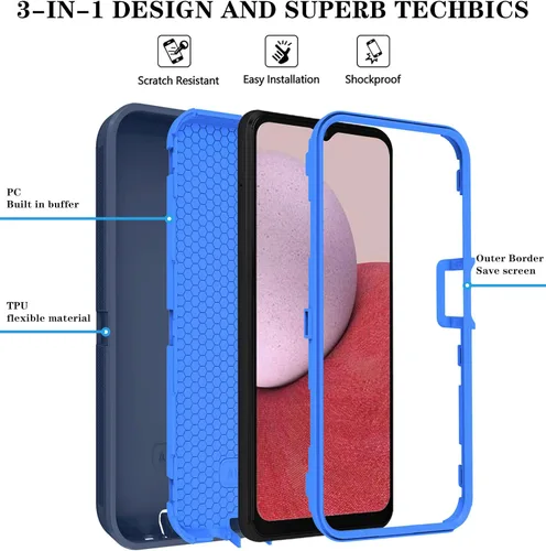 Miniatura 6 de ONOLA Funda compatible con Samsung Galaxy A14 5G con protector de pantalla HD, resistente a los golpes y a las caídas, funda de 3 capas para Samsung