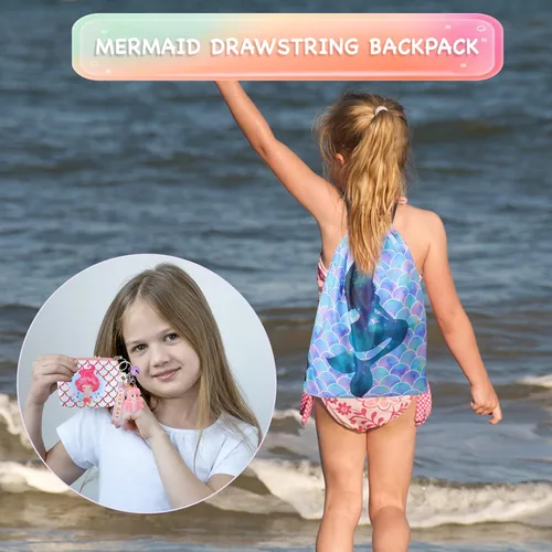 Miniatura 4 de Regalos de sirena para niñas, manta de cola de sirena, juego de maquillaje de joyería de sirena para niñas de 3 4 5 6 7 8 9 10 11 12 años Morado