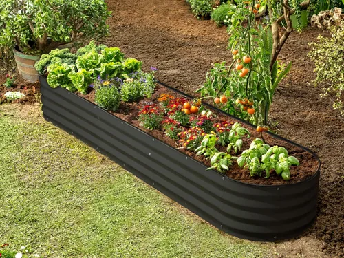Miniatura 6 de Plant & Plot Camas de jardín elevadas galvanizadas para exteriores/ 8 x 2 × 1 pie Plantador elevado Camas elevadas para jardinería, verduras