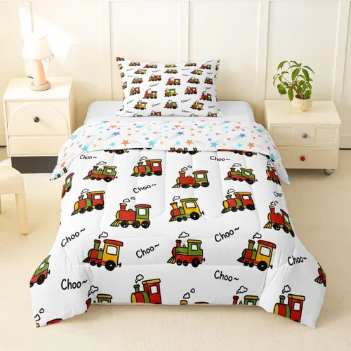 Miniatura 31 de Feelyou Juego de ropa de cama de camión de bomberos, edredón de coche de bomberos y policía para decoración de habitación de niños, tamaño Multi D05