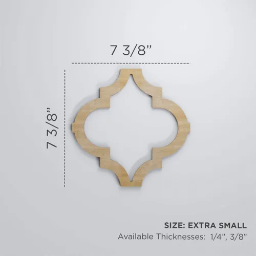 Miniatura 2 de 7 3/8"W X 7 3/8"H Extra Pequeña Marrakech Decorativos Paneles De Pared De Madera Calado, Nogal