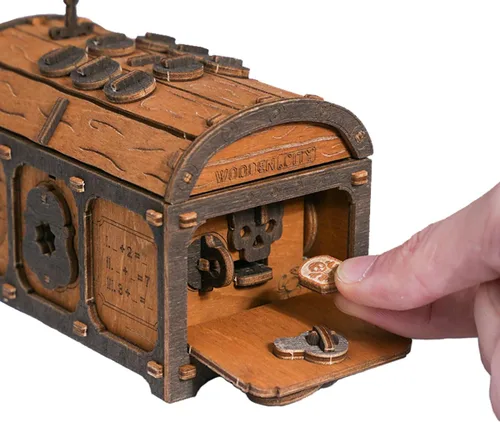 Miniatura 7 de WOODEN.CITY Caja de rompecabezas cofre del tesoro para adultos – Rompecabezas de madera 3D, caja de misterio, juego de escape y acertijo cerebral