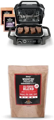 Miniatura 17 de Ninja OG751 Woodfire Pro - Parrilla para exteriores con termómetro integrado, parrilla principal 7 en 1, ahumador de barbacoa y freidora de aire al