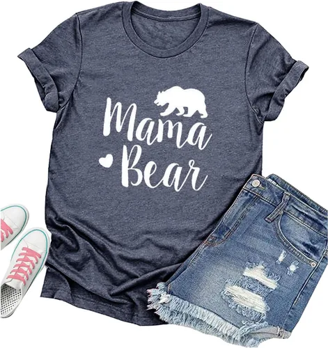 Miniatura 3 de Vaise Camiseta de manga larga para mujer, diseño de mamá oso con bolsillos