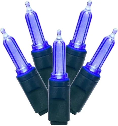 Miniatura 4 de Vickerman El juego de luces X6G7533 cuenta con 50 luces LED en cable verde con espacio de bombillas de 6 pulgadas, 25 pies, color lima
