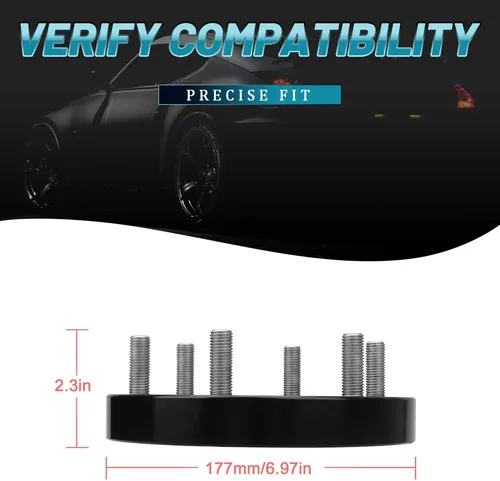 Miniatura 20 de IRONTEK Espaciadores de rueda de 2 pulgadas de 0.236 x 5.315 in para F150 (orificio de cubo de 3.429 in, pernos M14x2) 0.236x5.315 in a 0.236x5.315
