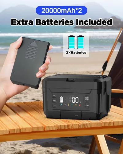 Miniatura 2 de Fiambrera eléctrica inalámbrica para adultos – Fiambrera autocalentable de acero inoxidable de 1.2L con baterías recargables extraíbles dobles