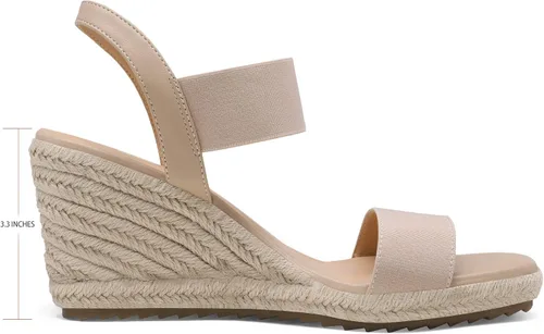 Miniatura 2 de DREAM PAIRS Alpargatas de punta abierta para mujer, sandalias de plataforma elegantes sin cordones con correa elástica en el tobillo