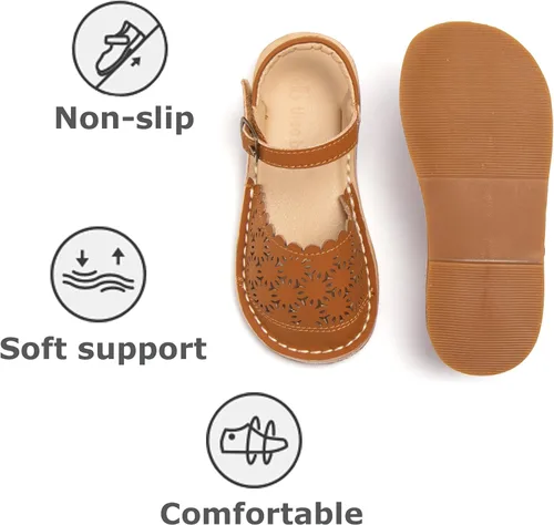 Miniatura 56 de THEE BRON Sandalias cómodas para niñas, zapatos para niños, sandalias rellenas