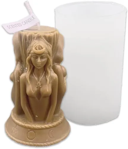 Cestony 3D Tres diosas Mujer Embarazada Mujer Anciana Forma Vela Moldes de Silicona para DIY Vela de Resina Pilar Aromaterapia Velas Cera Jabón Flor