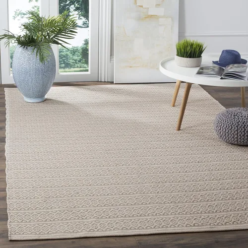 Miniatura 9 de SAFAVIEH Colección Montauk - Alfombra decorativa de 3 x 5 pies, color marfil y negro, hecha a mano de algodón estilo bohemio rural, ideal para zonas