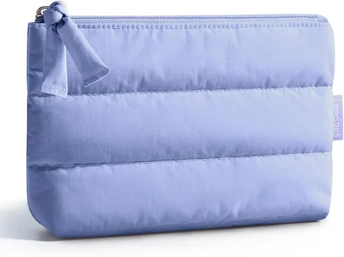 Miniatura 36 de BAGSMART Pequeña bolsa de maquillaje, neceser portátil esponjoso con cierre de cremallera con encanto, organizador de viaje resistente al agua
