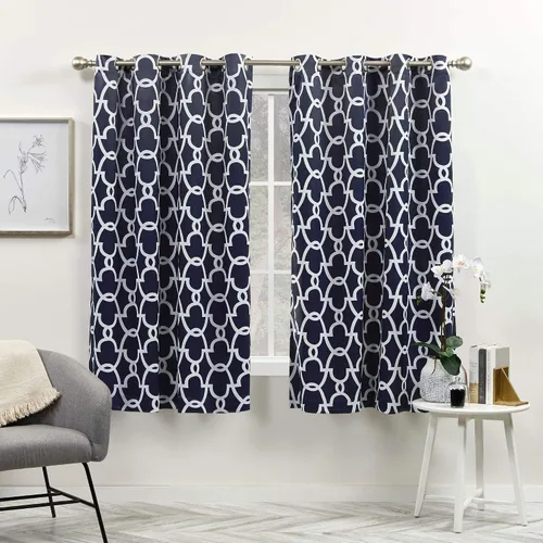 Miniatura 20 de Exclusive Home Gates panel de cortinas en par para ventana, con arandelas en la parte superior, para oscurecimiento de habitación, tejidas