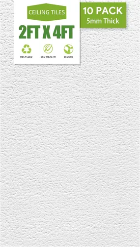 Miniatura 8 de Azulejos de techo Drifts de 2 x 2 pies – Clasificados contra incendios, impermeables, reutilizables, PVC de alta calidad, no se hunden ni se rompen