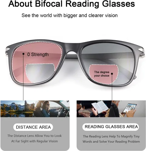 Miniatura 6 de YIMI Gafas de sol bifocales polarizadas para lectura con protección UV400, lentes de bloqueo de luz azul, lentes de lectura bifocales tintadas