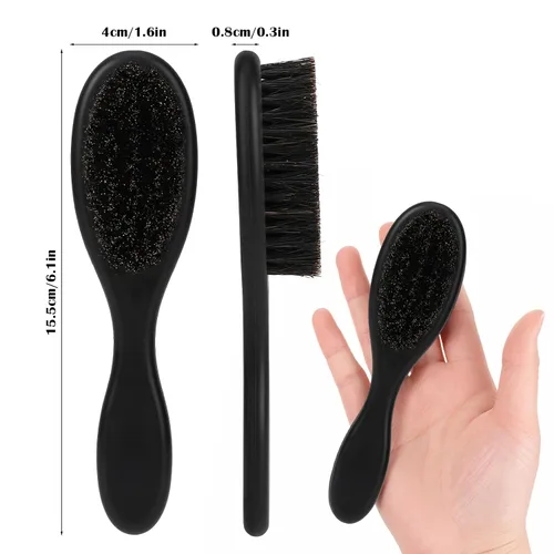 Miniatura 5 de Mozeat Lens Cepillo de pelo, 2 piezas de cerdas naturales de jabalí, mango de ABS, cepillo de peluquero profesional para desenredar, alisar