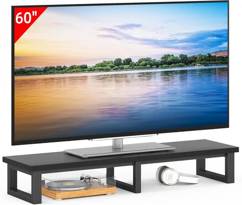 YAOHUOO Elevador de TV grande de 45 pulgadas para TV de 32 a 60 pulgadas, estante elevador de TV con patas de acero, soporte elevador de mesa para