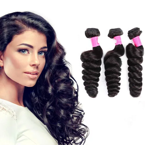 Miniatura 18 de 7A virgen brasileño paquetes de cabello humano ondulado #1B negro natural 10.58 oz/lote 8 pulgadas corto sin procesar Remy cabello humano teje