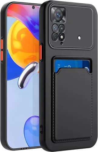 Miniatura 24 de Funda para Redmi Note 9 Pro, Redmi Note 9s con ranura para tarjetas de crédito, TPU suave silicona TPU resistente a los arañazos delgada ranura
