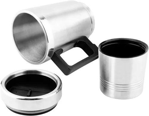 Miniatura 7 de Acouto Hervidor eléctrico para automóvil de 12 V, 11.8 fl oz + 5.1 fl oz, acero inoxidable, enchufe para automóvil, hervidor eléctrico, café, té