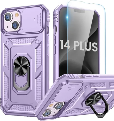 Miniatura 35 de Goton Funda para iPhone 14 Plus con Protector de Pantalla - Funda con Cubierta Deslizante para Cámara con Soporte de Anillo, Resistente de Grado