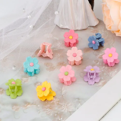 Miniatura 7 de Ahoney 10 pinzas pequeñas para el cabello, lindas pinzas de 0.77 pulgadas con margaritas de flores para mujeres y niñas, coloridos pasadores