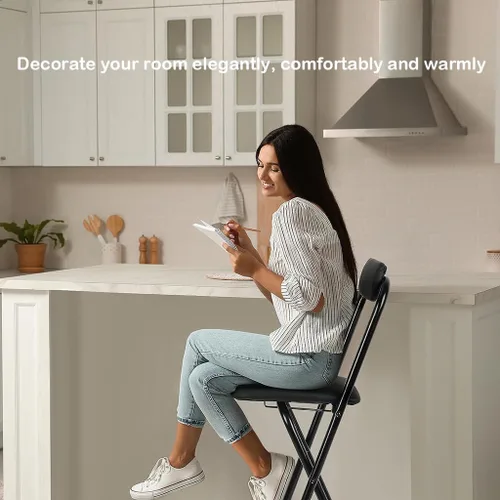 Miniatura 7 de Taburetes de bar plegables – Sillas plegables portátiles con asientos acolchados – Silla plegable alta para bar, oficina y más – Fácil de almacenar