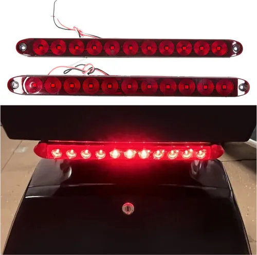 Miniatura 3 de Barra de luz impermeable sellada de 15 pulgadas, 11 LED, color rojo, para remolque, camión, caravana, freno, trasero