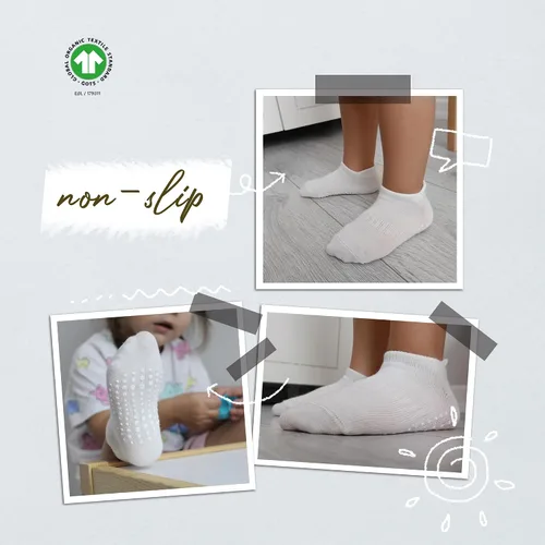 Miniatura 6 de Calcetines tobilleros antideslizantes para bebés, 6 pares, suela antideslizante, calcetines de algodón sin costuras para niños y niñas