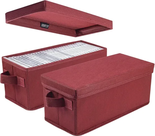 Miniatura 13 de UENTIP Cajas de almacenamiento para CD, paquete de 2 cajas de almacenamiento para DVD y CD con capacidad para 30 CD en estuches jewel completos, 60