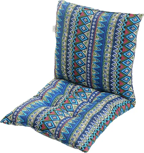 Miniatura 14 de Cojín para silla de respaldo alto, cojines y cojines de silla de alta calidad, cojín de respaldo y asiento con lazos para patio, jardín, oficina