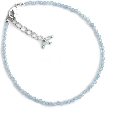 Miniatura 130 de Gempires - Pulseras de cuentas de piedras preciosas hechas a mano, ligeras, de cristal, para uso diario, hipoalergénicas, de 8 pulgadas, chapadas