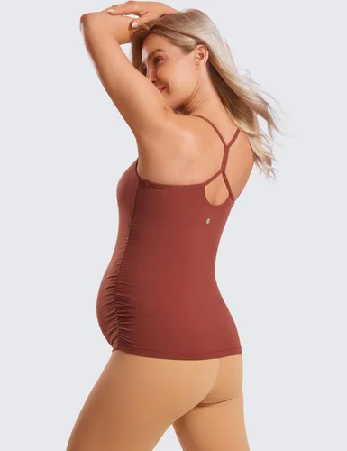 Miniatura 2 de CRZ YOGA Butterluxe - Camiseta sin mangas de maternidad con espalda en Y para mujer, fruncida, básica, sin mangas, atlética, para yoga