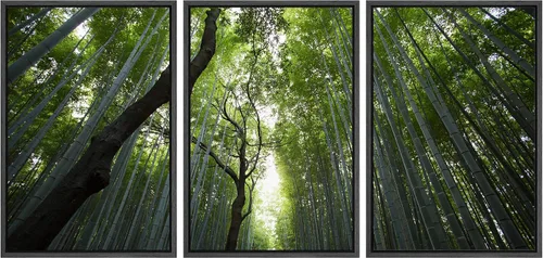 Miniatura 39 de wall26 Lienzo enmarcado para pared, juego de arte debajo de los tallos de bambú verde, naturaleza, desierto, fotografía, realismo, contemporáneo