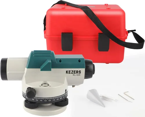 Miniatura 8 de KEZERS Kit de nivel óptico automático 32X con compensador amortiguado magnético autonivelante y bloqueo de transporte, medida de altura de alta